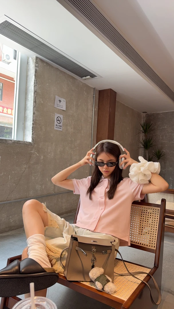 舟舟【开衫polo】短袖休闲夏季复古百搭polo翻领开衫