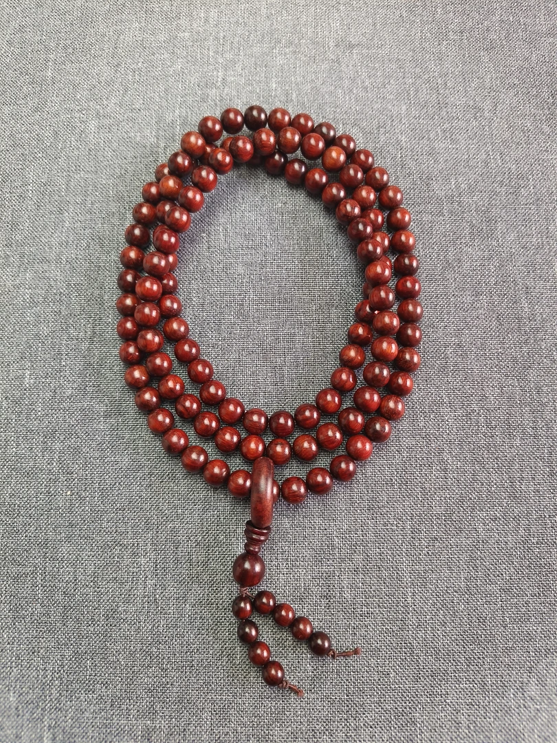 紫檀木质脖挂规格1.0*108颗圆珠  精抛