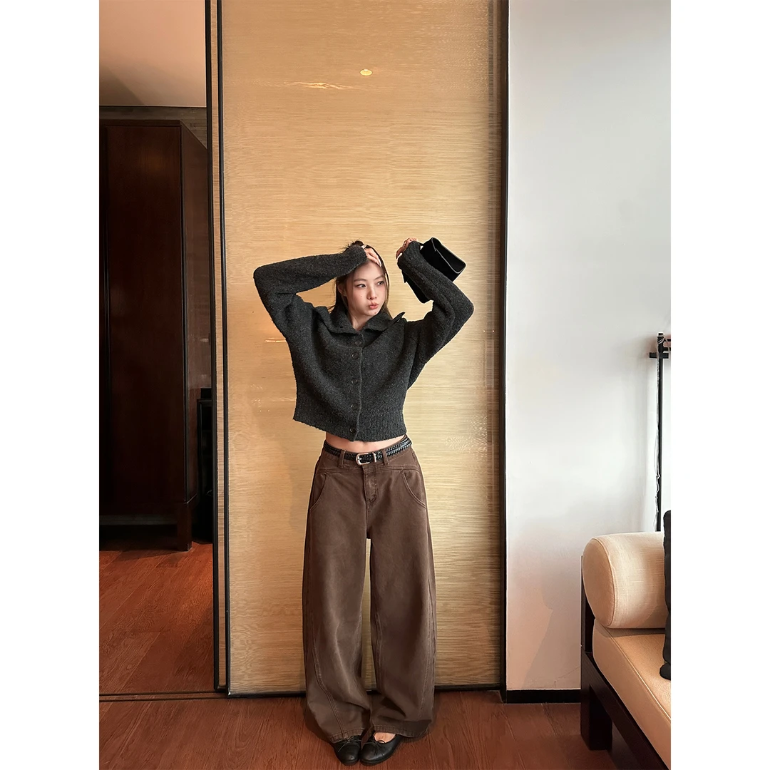 D YANGJUN 【落叶深秋】2025秋冬新款复古休闲牛仔裤长裤