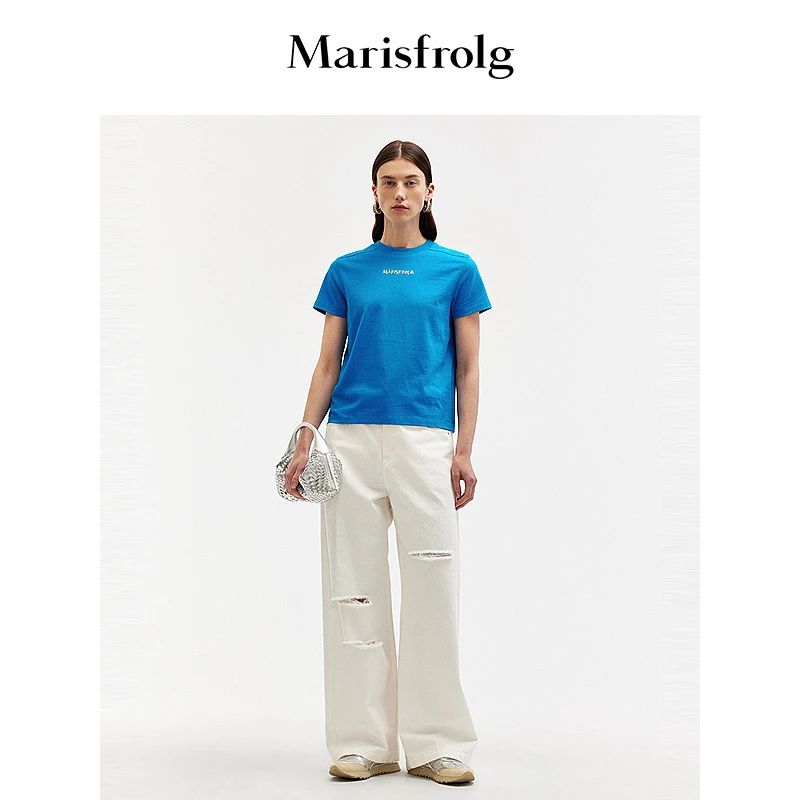 【米儿精选】玛丝菲尔休闲简约宽松欧若风T恤