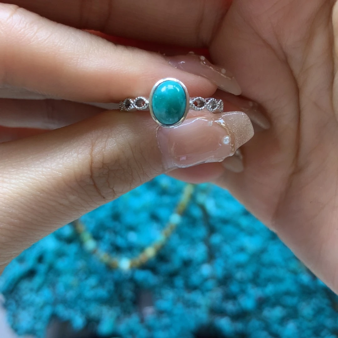 绿松石戒指银S925镶嵌