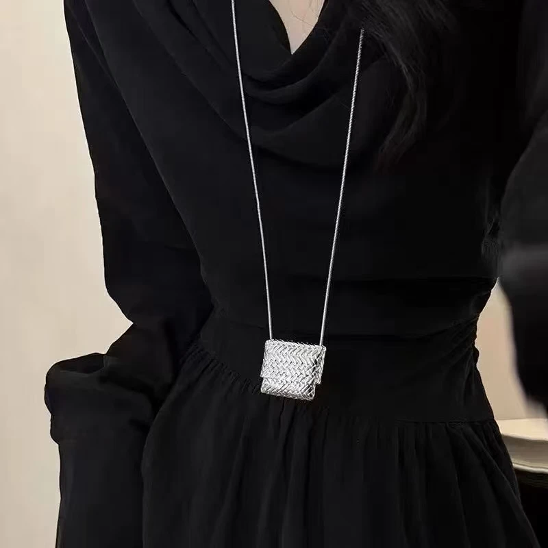 非金属涤纶项链 MISS RUILI定制新款简约小包包吊坠项链轻奢F0692