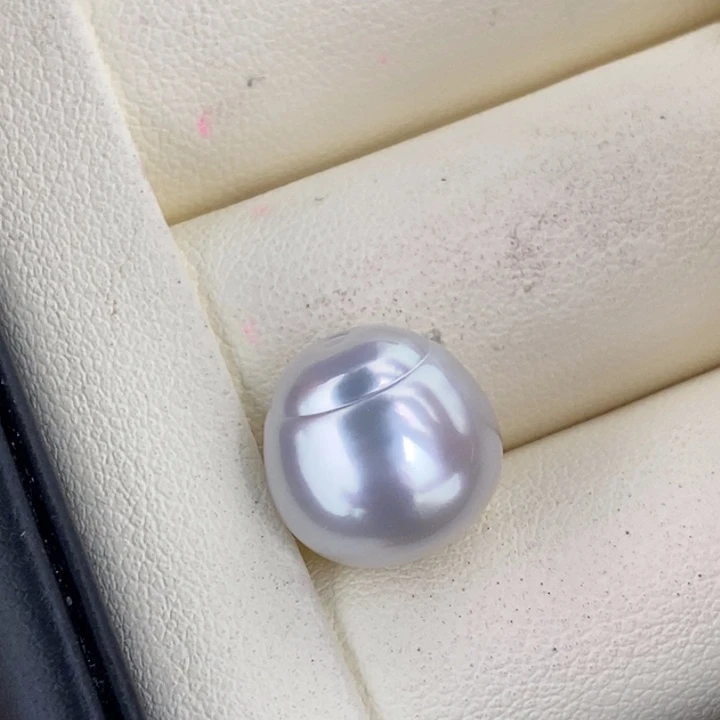 未镶嵌海水珍珠裸珠12.5mm特价极光澳白巴洛克