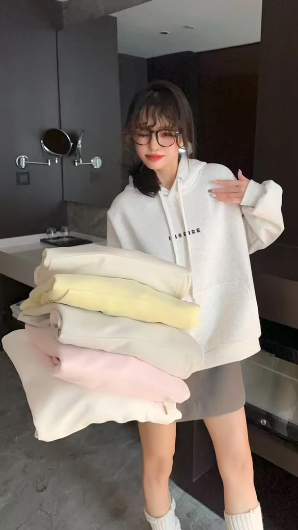 2025春季时尚休闲宽松潮流韩版卫衣拼接卫衣