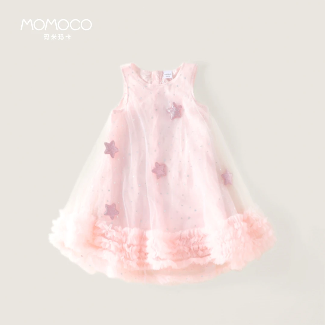 MOMOCO夏季女童甜美时尚法式蓬蓬裙儿童夏季连衣裙77680477001