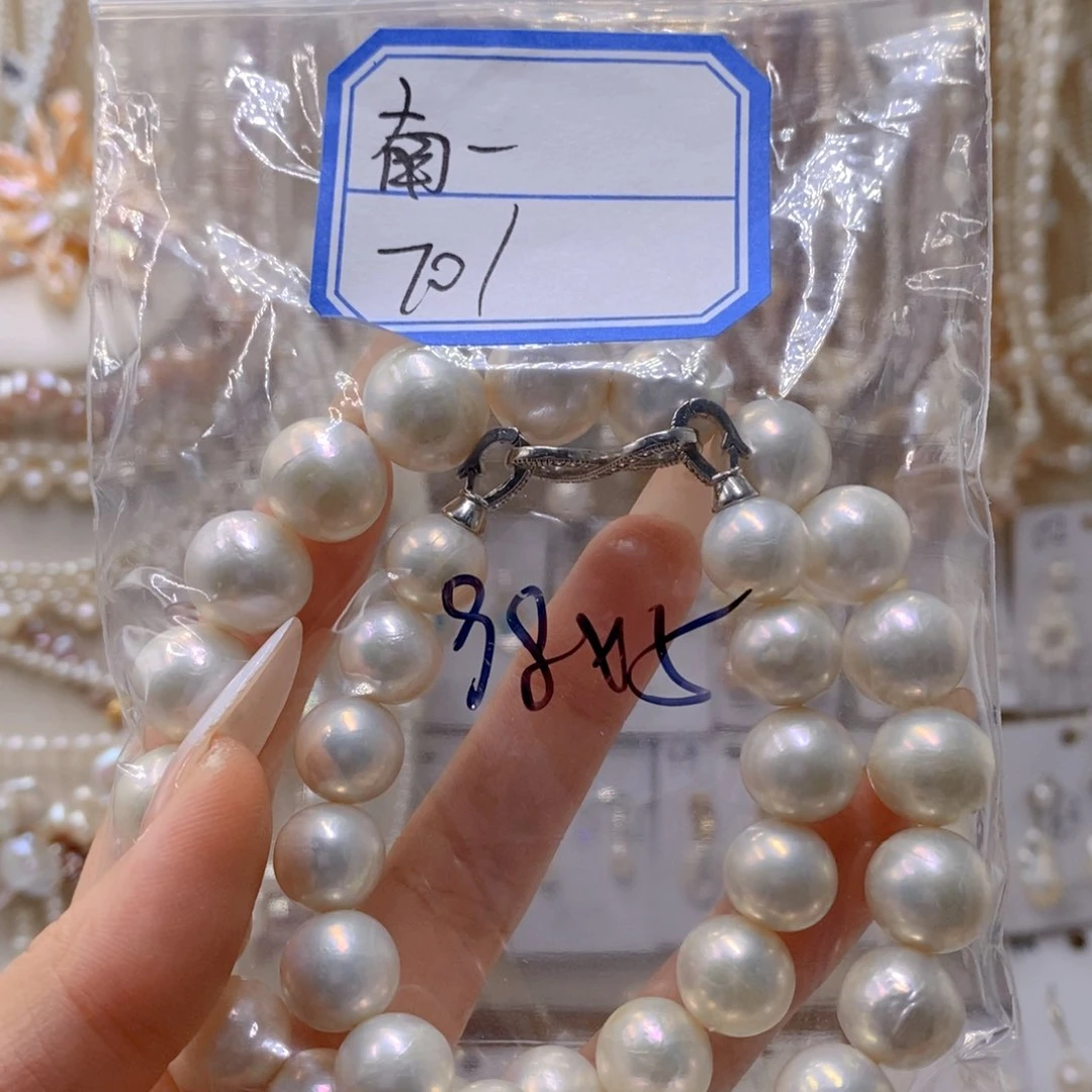 颈饰银S925镶嵌淡水珍珠南****红