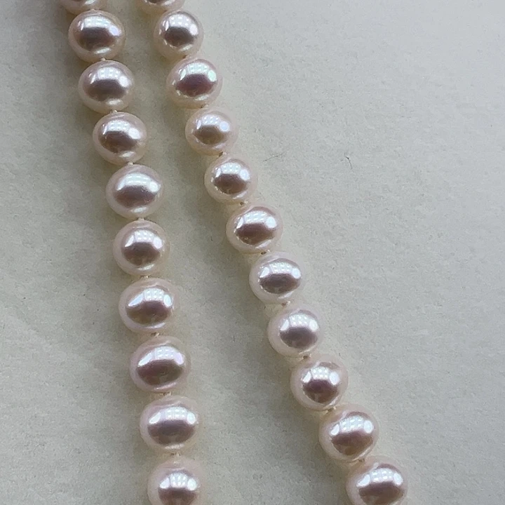 淡水珍珠银S925镶嵌项链➕9-10高品极光炫彩