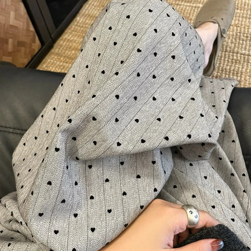 （现货清）夏季居家人棉绵绸睡裤九分加大码宽松休闲格子家居裤长裤