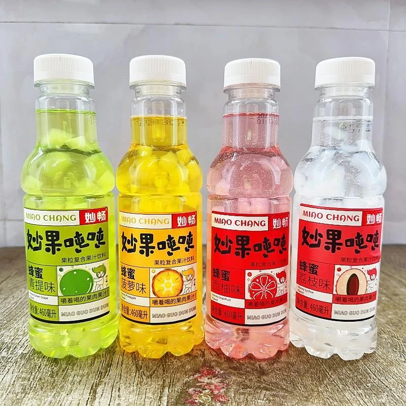 妙畅妙果吨吨果肉果汁460ml蜂蜜菠萝青提西柚荔枝味大果肉嚼着喝