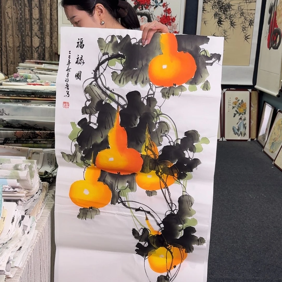 纯手绘国画作品好看三尺