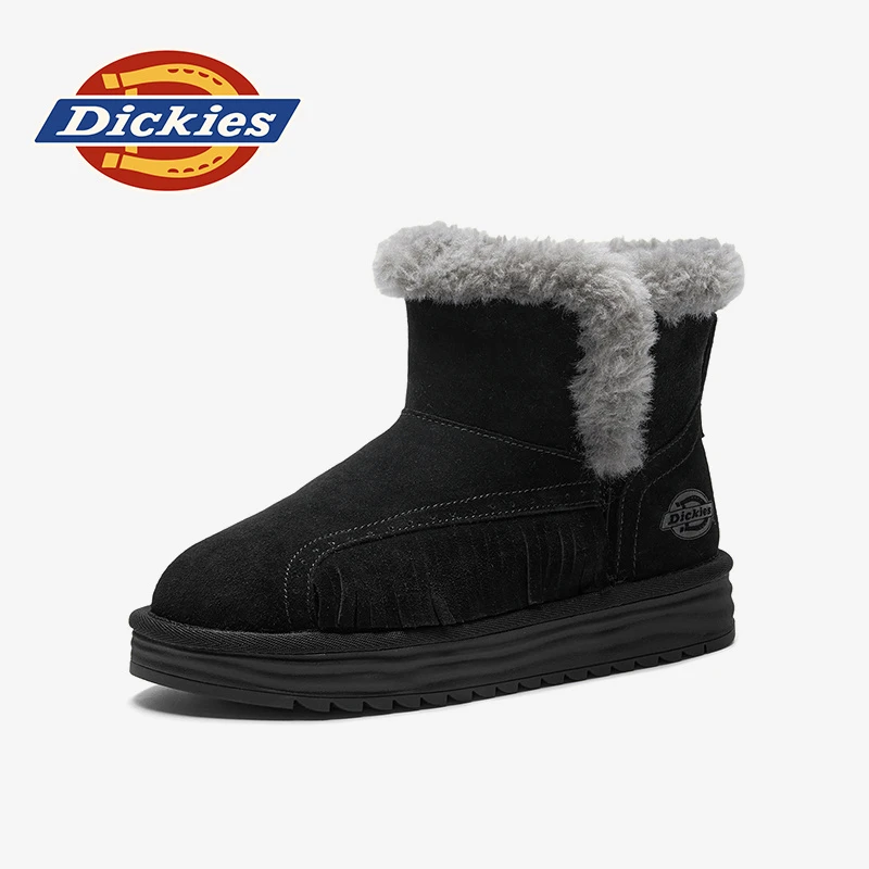Dickies女鞋2025秋冬雪地靴舒适时尚百搭休闲鞋保暖加绒平底软鞋