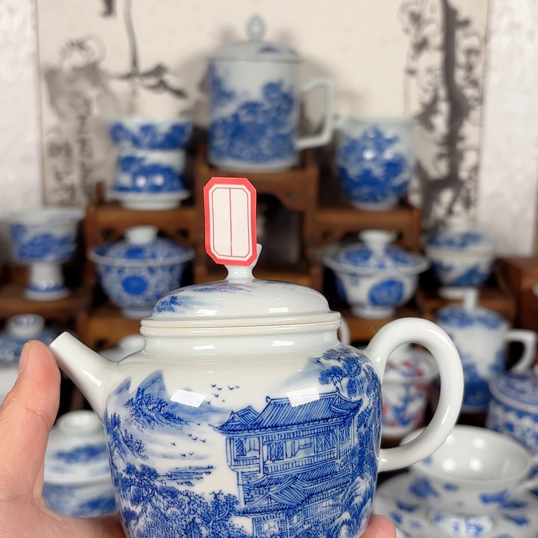 杯核****h青花瓷器手绘作品壶