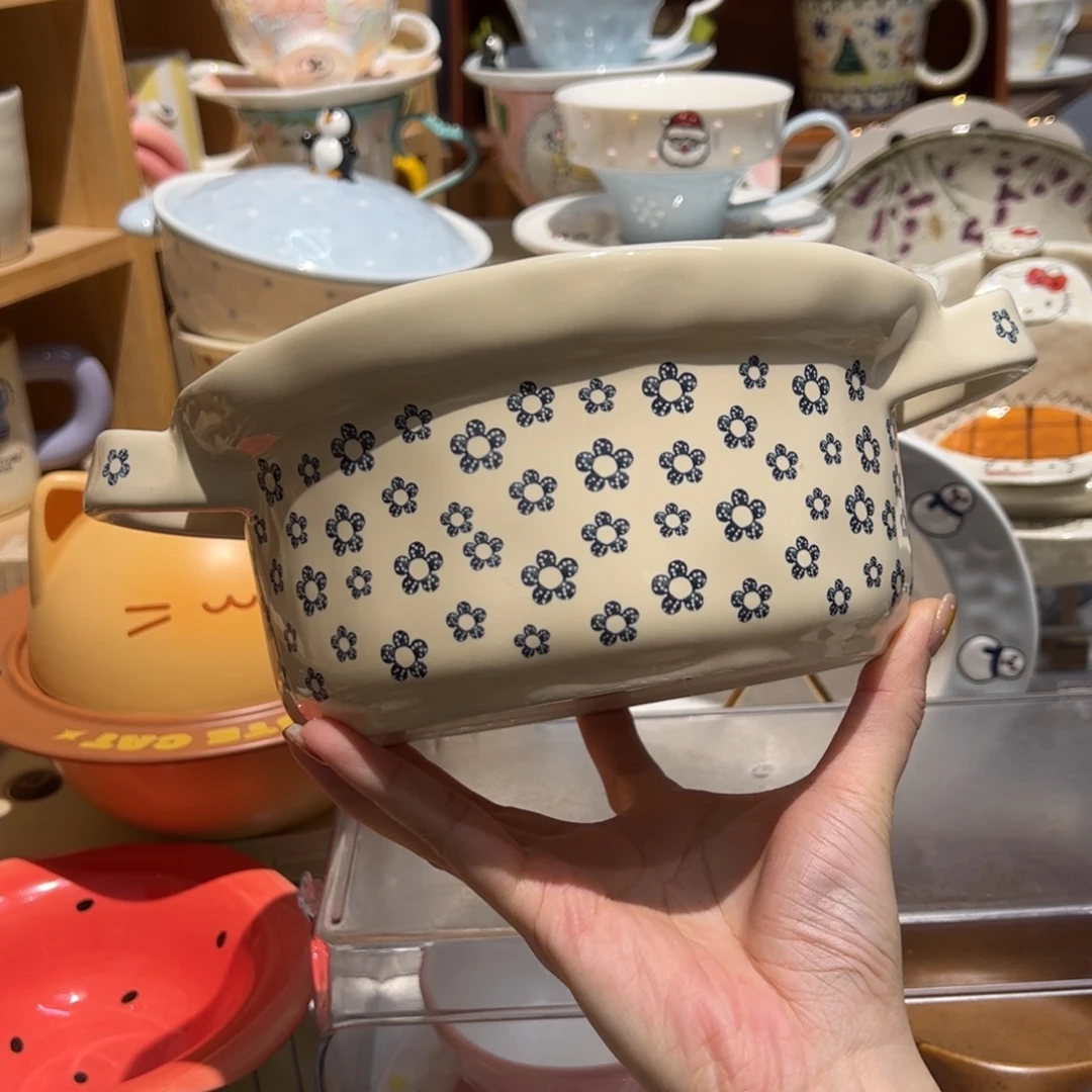 蓝朵朵双耳大汤碗