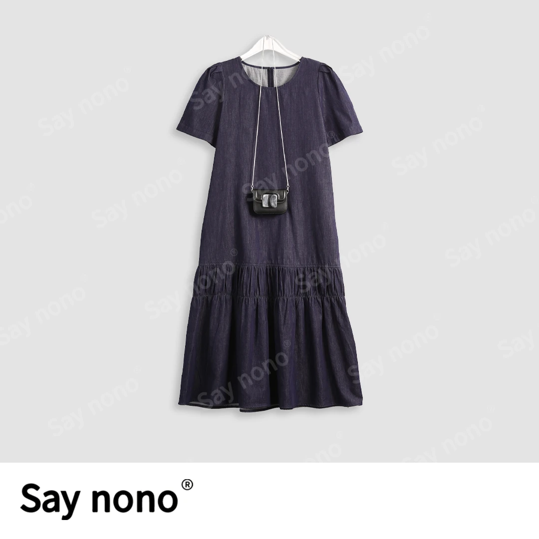 懒猫nono│Saynono 带挂饰圆领连衣裙/ZC10585