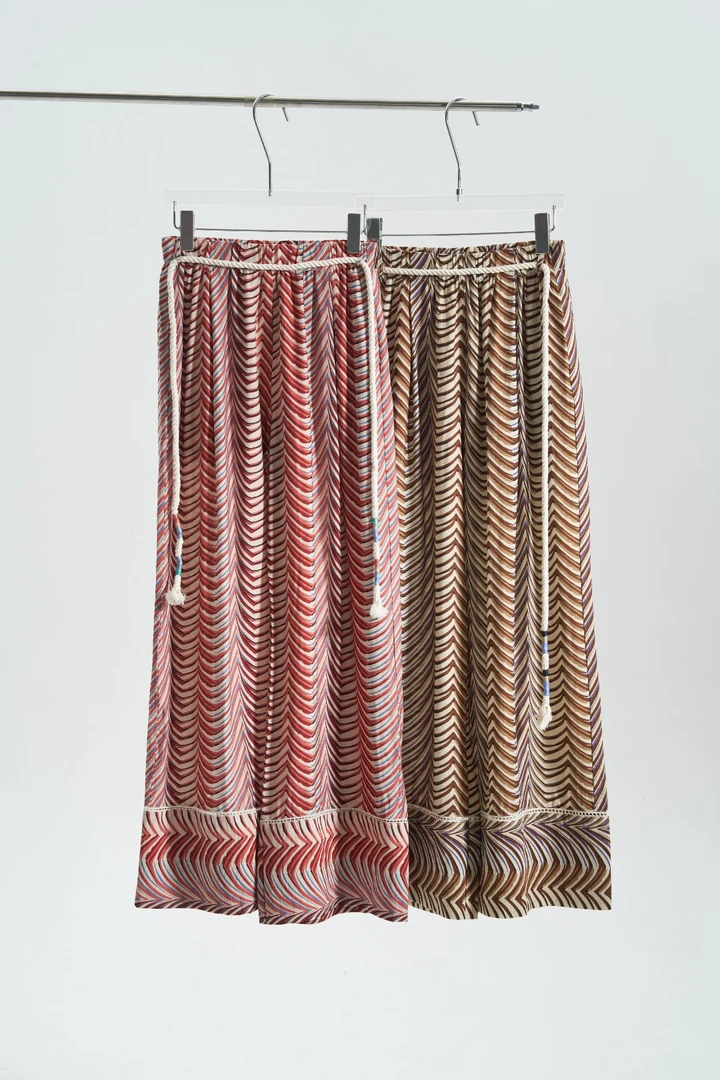 HTT小众设计感原创时尚条纹拼接休闲阔腿裤5205211