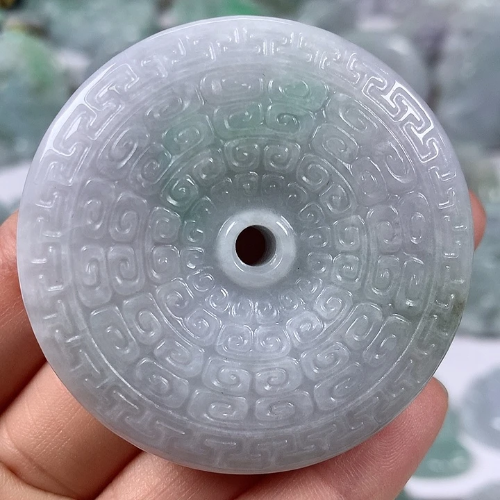 颈饰未镶嵌翡翠仿古平安扣两面工艺福利卡厚11+