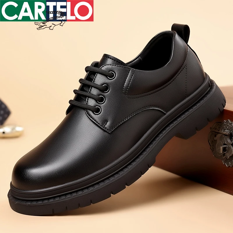 CARTELO/卡帝乐鳄鱼2025新款秋冬软皮软底休闲皮鞋防滑时尚爸爸鞋