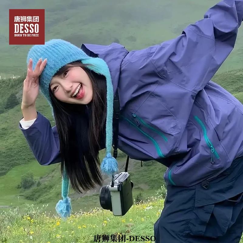 唐狮集团新款户外冲锋衣登山夹克防风防水男女情侣款外套潮