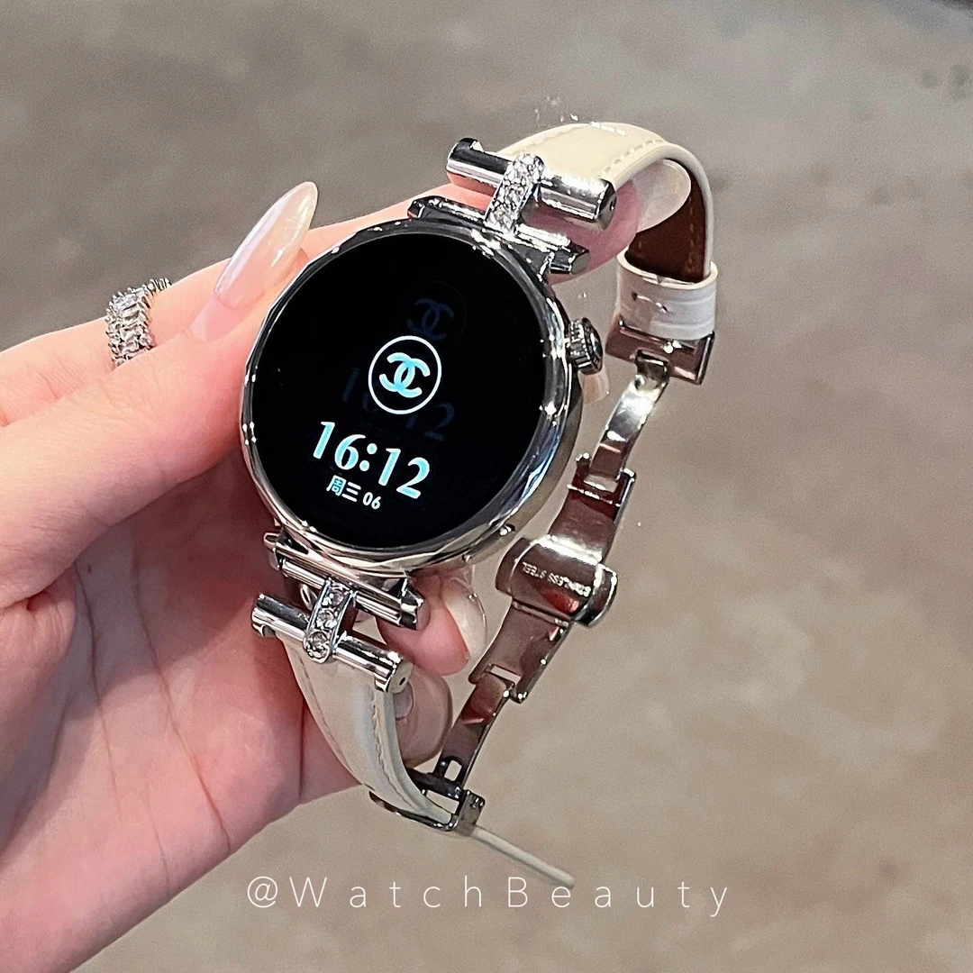 凯旋门蝴蝶扣小米watchS3/S4手表S2表带S1皮质镶钻color2男女适用