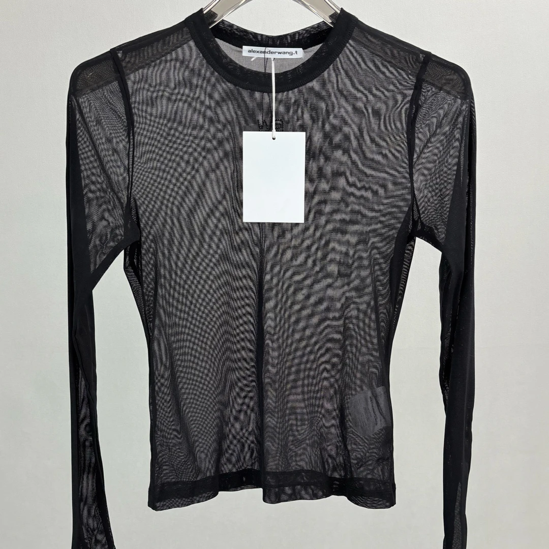 未使用 ALEXANDER WANG 亚历山大王黑色网纱长袖L码15523