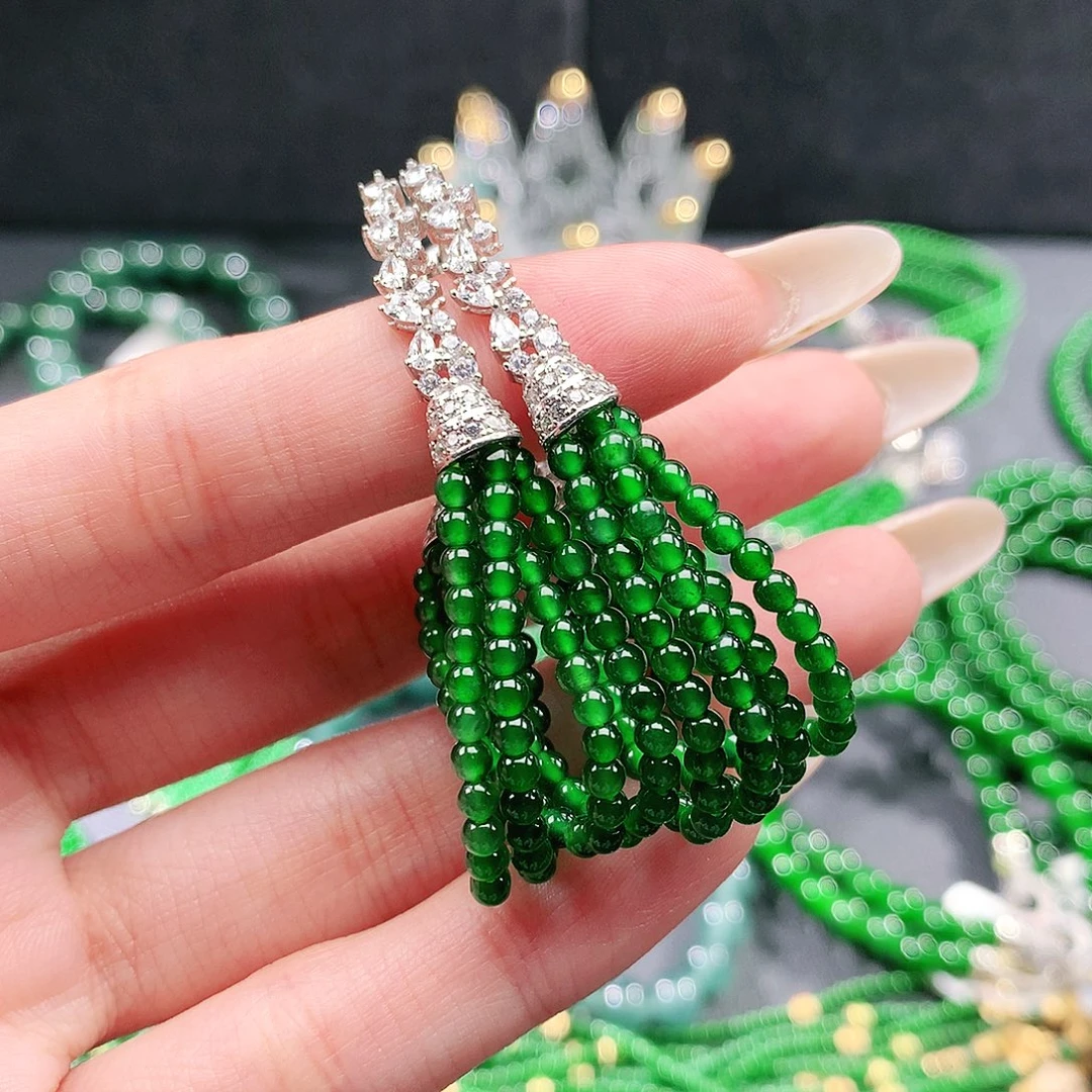 翡翠未镶嵌手链耳饰