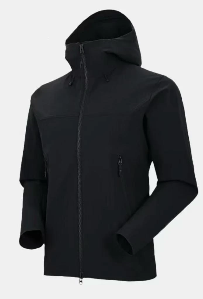 1男女款户外连帽防风透气防泼水软壳冲锋衣