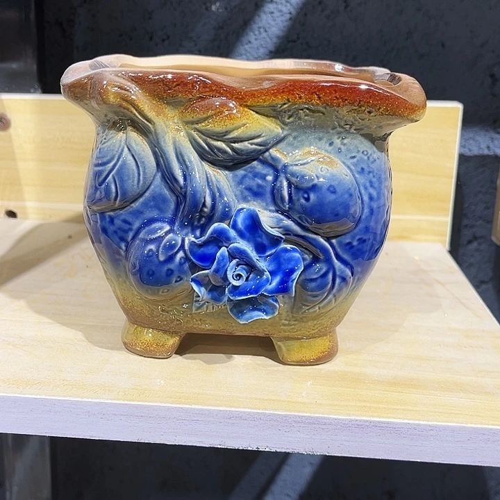 瓷片花盆多肉植物艺术品