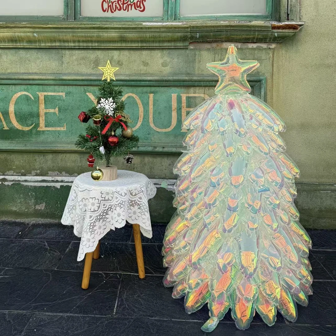 【能能】水晶圣诞树充气气球美拉德透明站立拍摄场景装饰