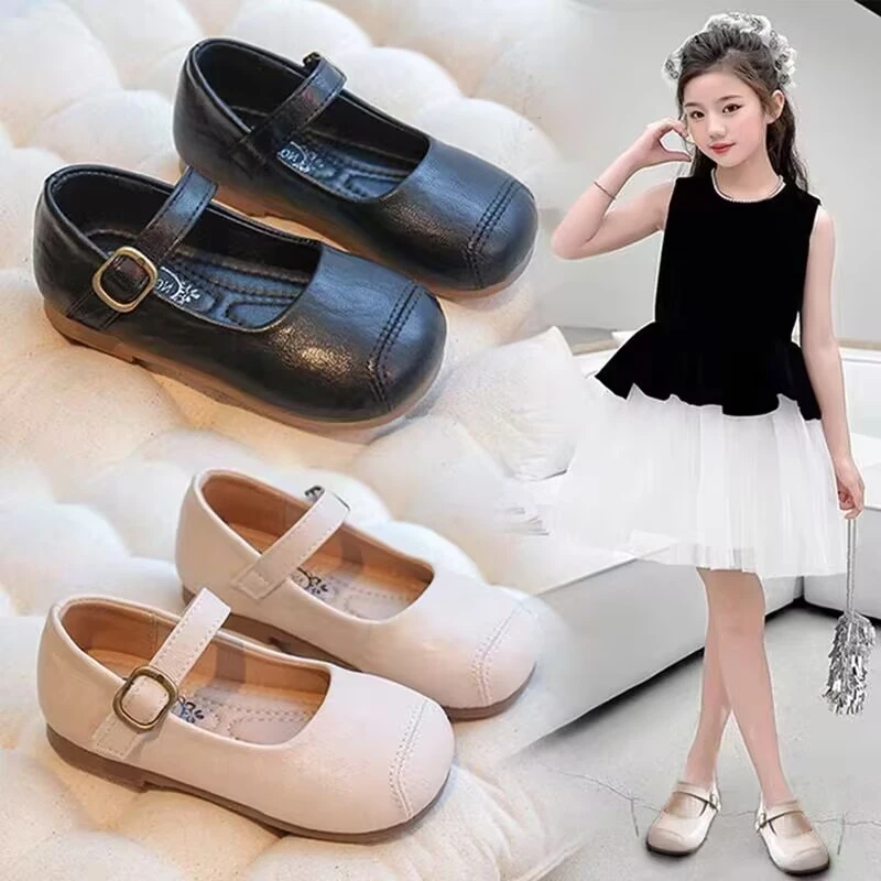 ABC女童鞋子2025新款女孩时尚英伦公主小皮鞋儿童单鞋软底洋气潮