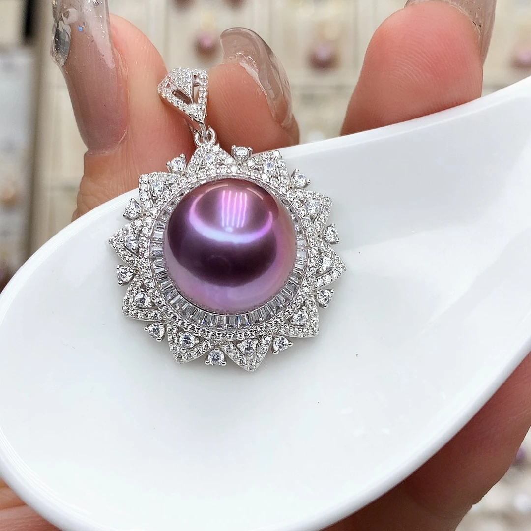 淡水珍珠吊坠(赠链)银S925镶嵌