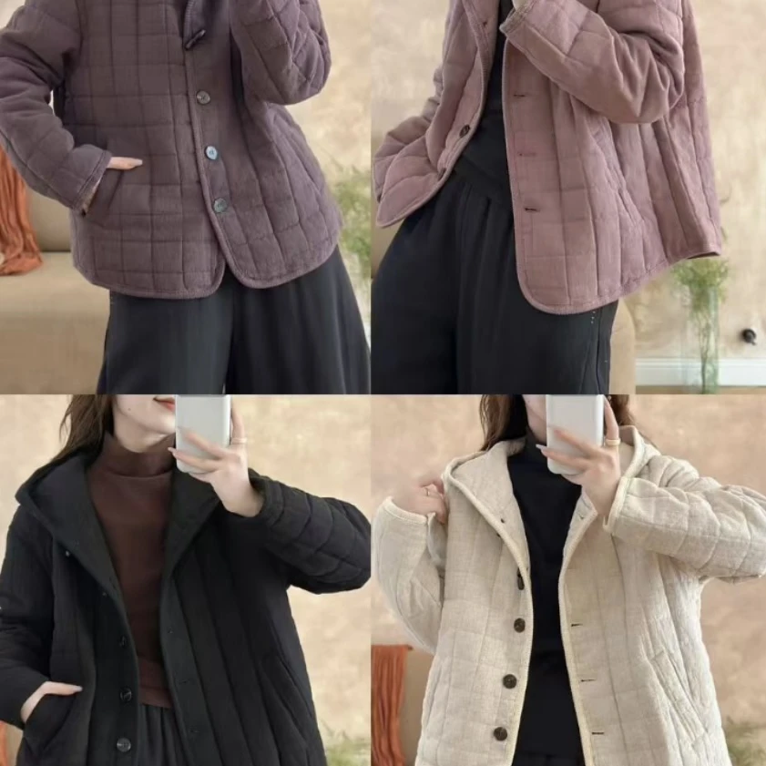 汉麻高支帽子棉服女士秋冬款