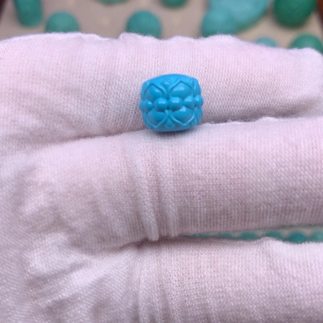 原生态散珠配珠并蒂莲花蓝卡11