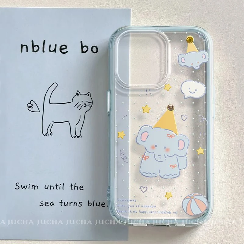 可爱小象适用iphone16promax手机壳艺术感轻奢苹果15plus新款14女