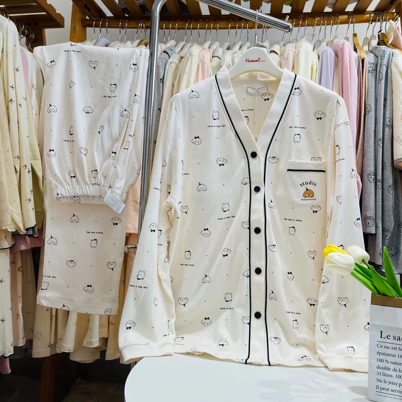 V领05秋冬加厚纯棉产后哺乳月子服加厚孕妇睡衣喂奶家居服套装大