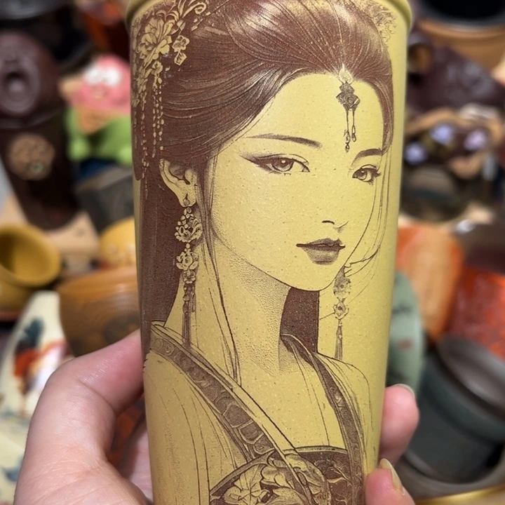 底槽青茶杯宜兴紫砂主人杯