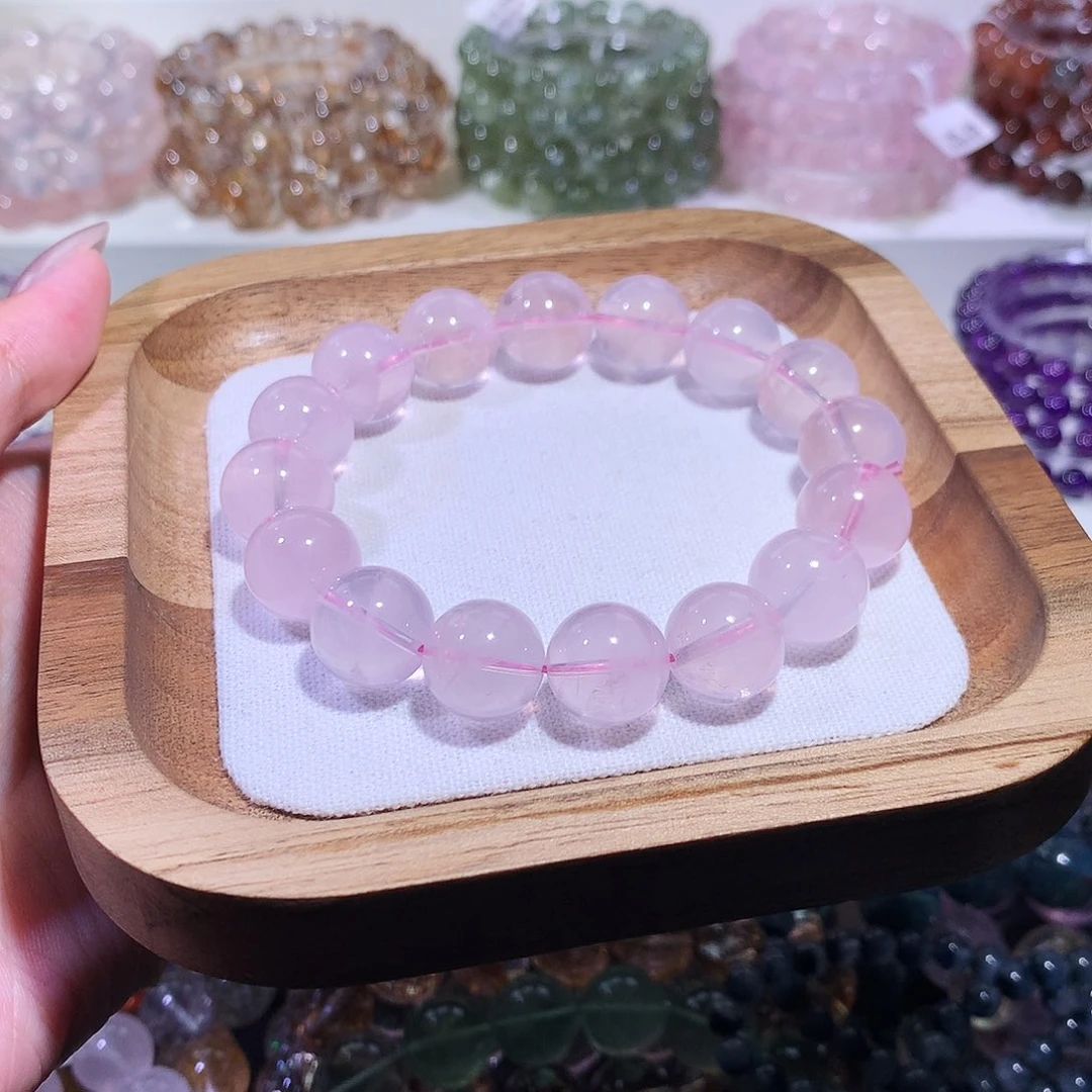 未镶嵌手链水晶（13+透体紫马粉