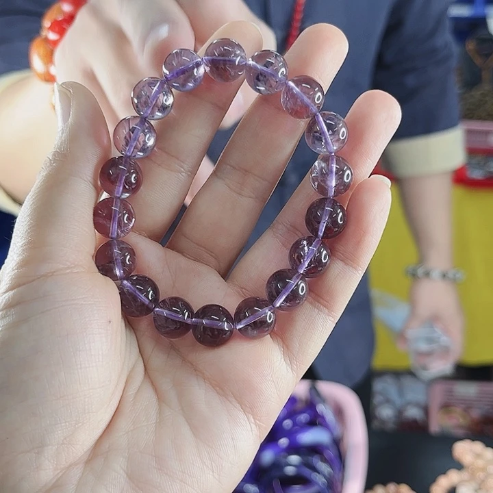 水晶手串未镶嵌丅28紫水晶卡12左右发其一