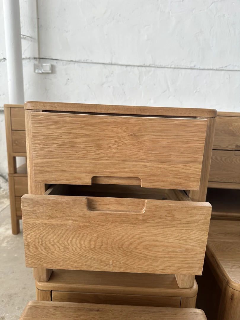 白橡木双抽床头柜