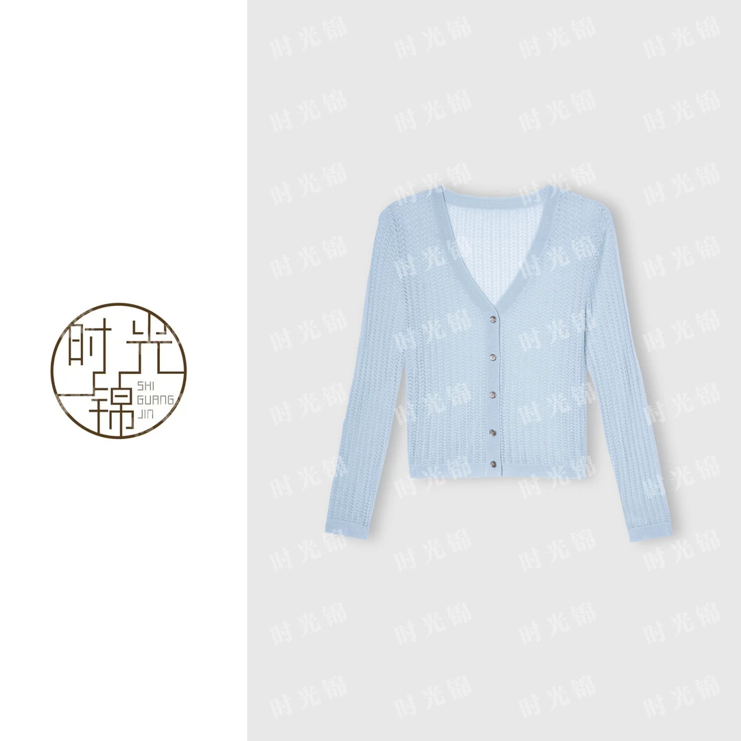 【时光锦】2025夏季薄款显瘦气质时尚百搭针织开衫女款爆款JX03