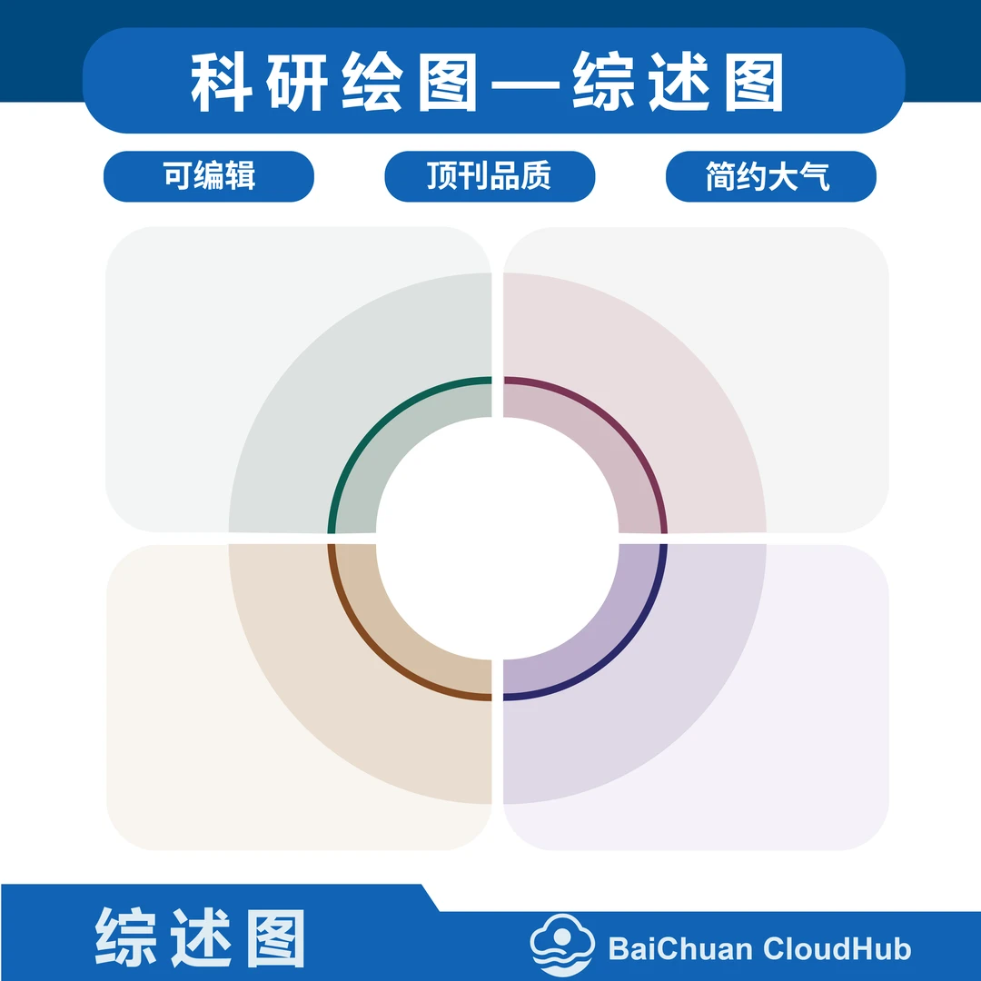 6款圆形、方形综述图模板设计（ppt、ai可编辑）苹果用户私信客服购买