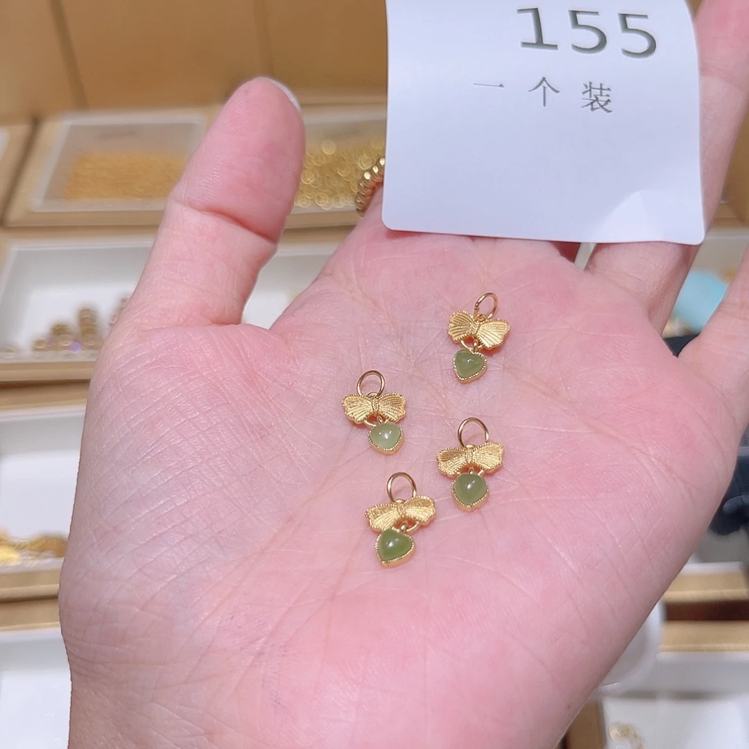 银S925镀金镶嵌珠宝半成品水晶155 。