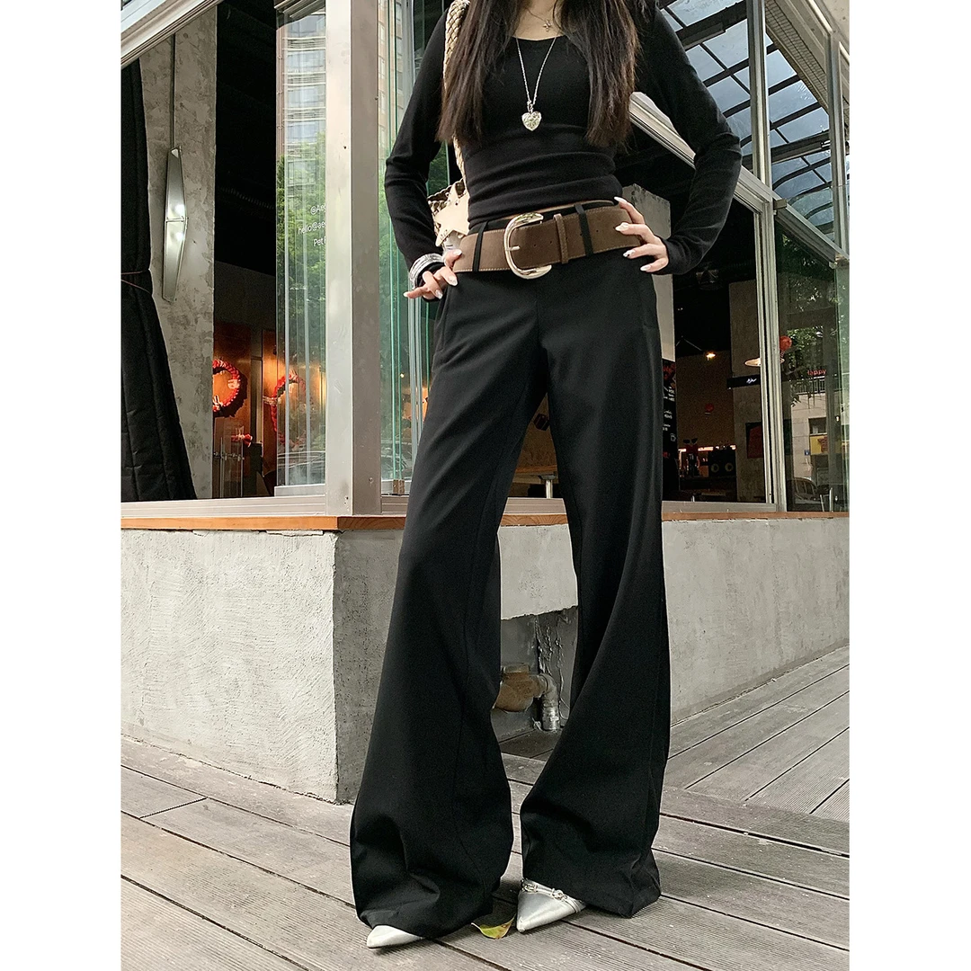 1770【摩登女郎】低腰休闲裤显瘦气质时尚百搭西装长裤【不送腰带】