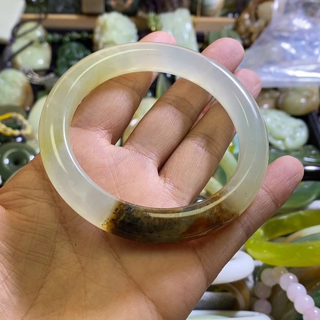 岫玉未镶嵌手镯59口径