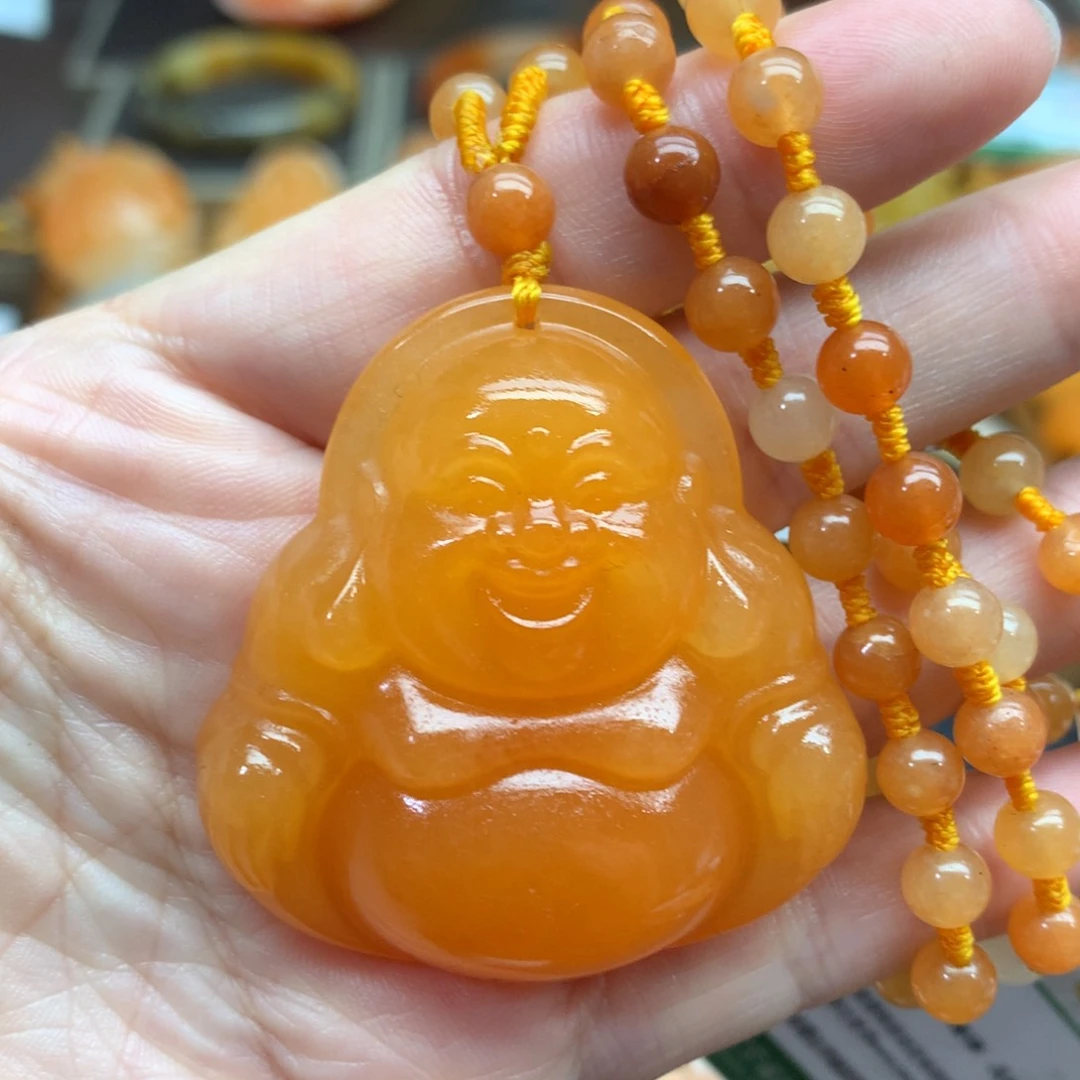 石英质玉（黄龙玉）吊坠未镶嵌