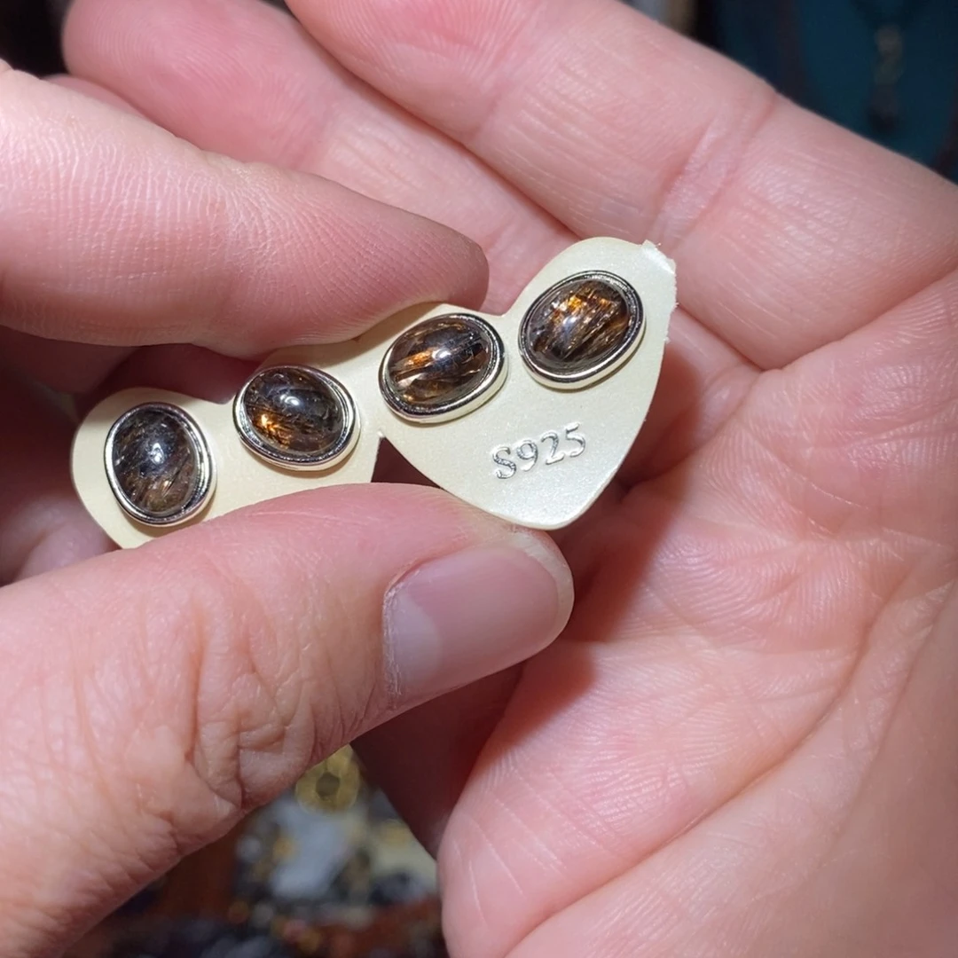 水晶耳饰未镶嵌黑金超七15