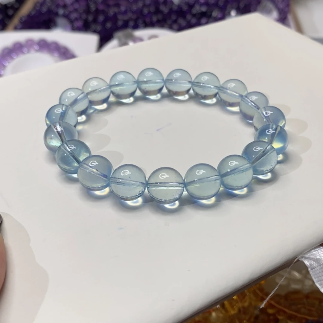 未镶嵌手链水晶11mm海蓝宝