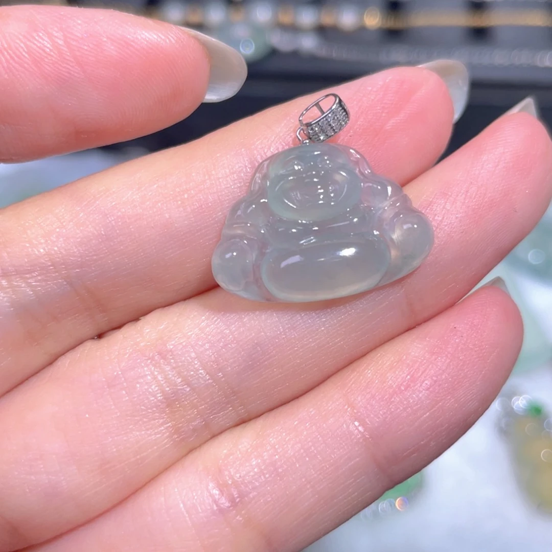 颈饰18K金镶嵌翡翠翡翠