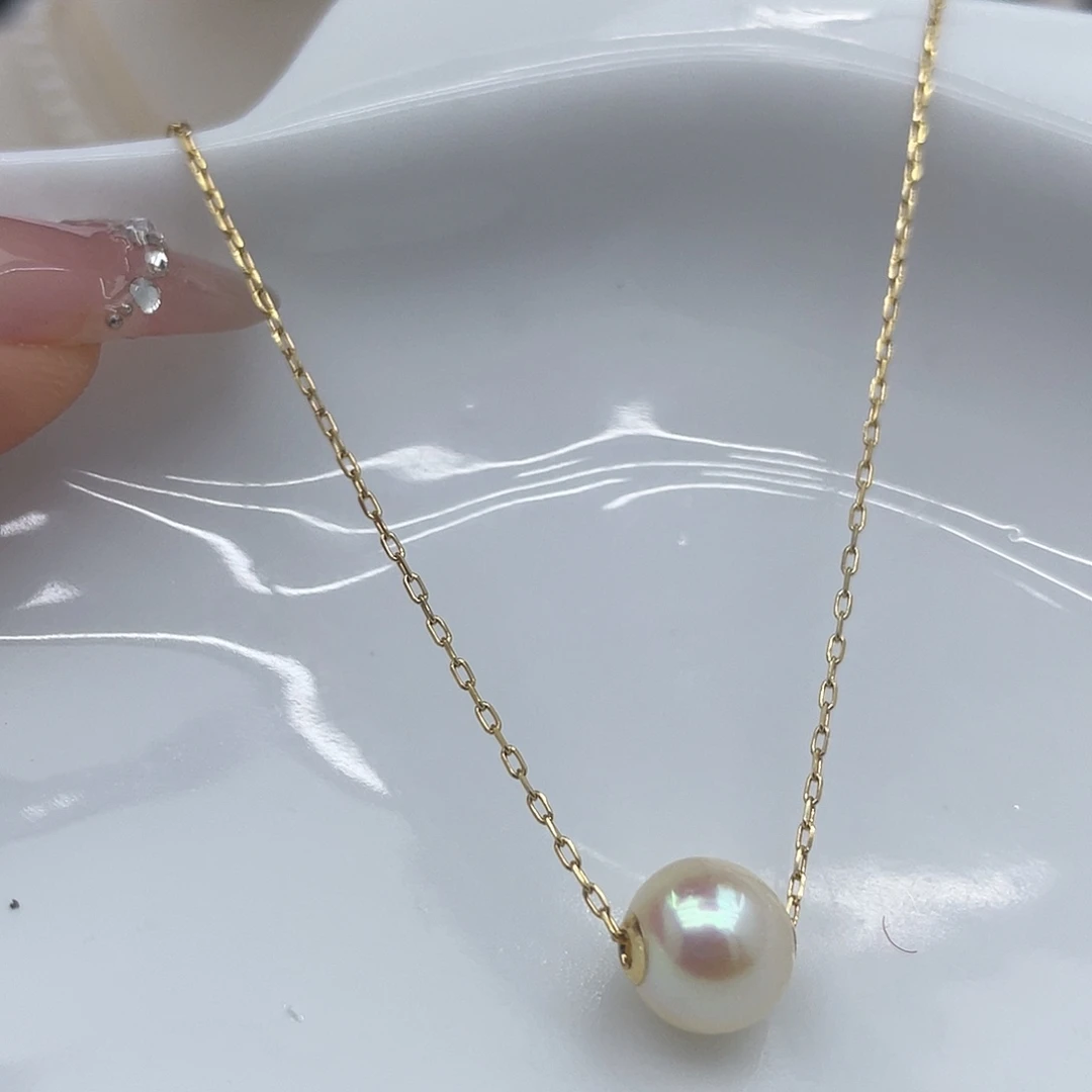 吊坠(赠链)18K金镶嵌海水珍珠