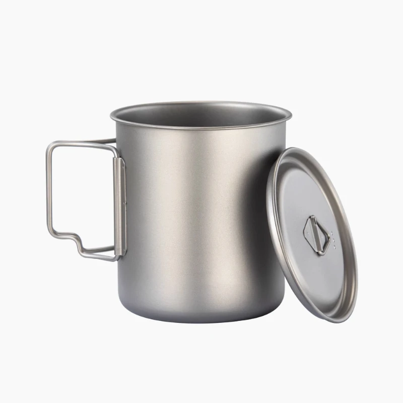 纯钛水杯 户外钛杯野营 单层钛杯子 折叠超轻便携马克杯咖啡杯