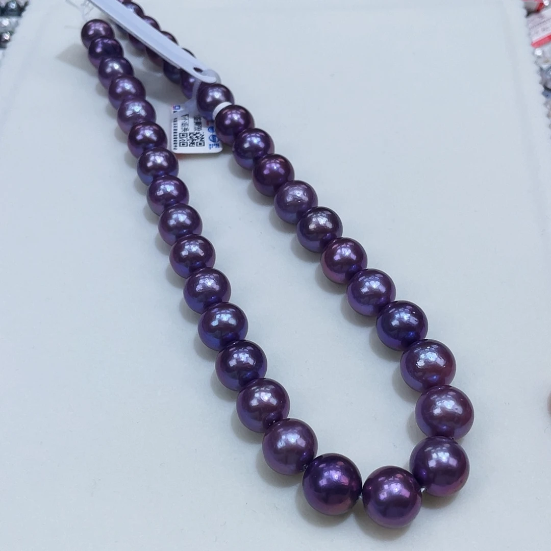 淡水珍珠颈饰银S925镶嵌11/13妖艳紫毕业